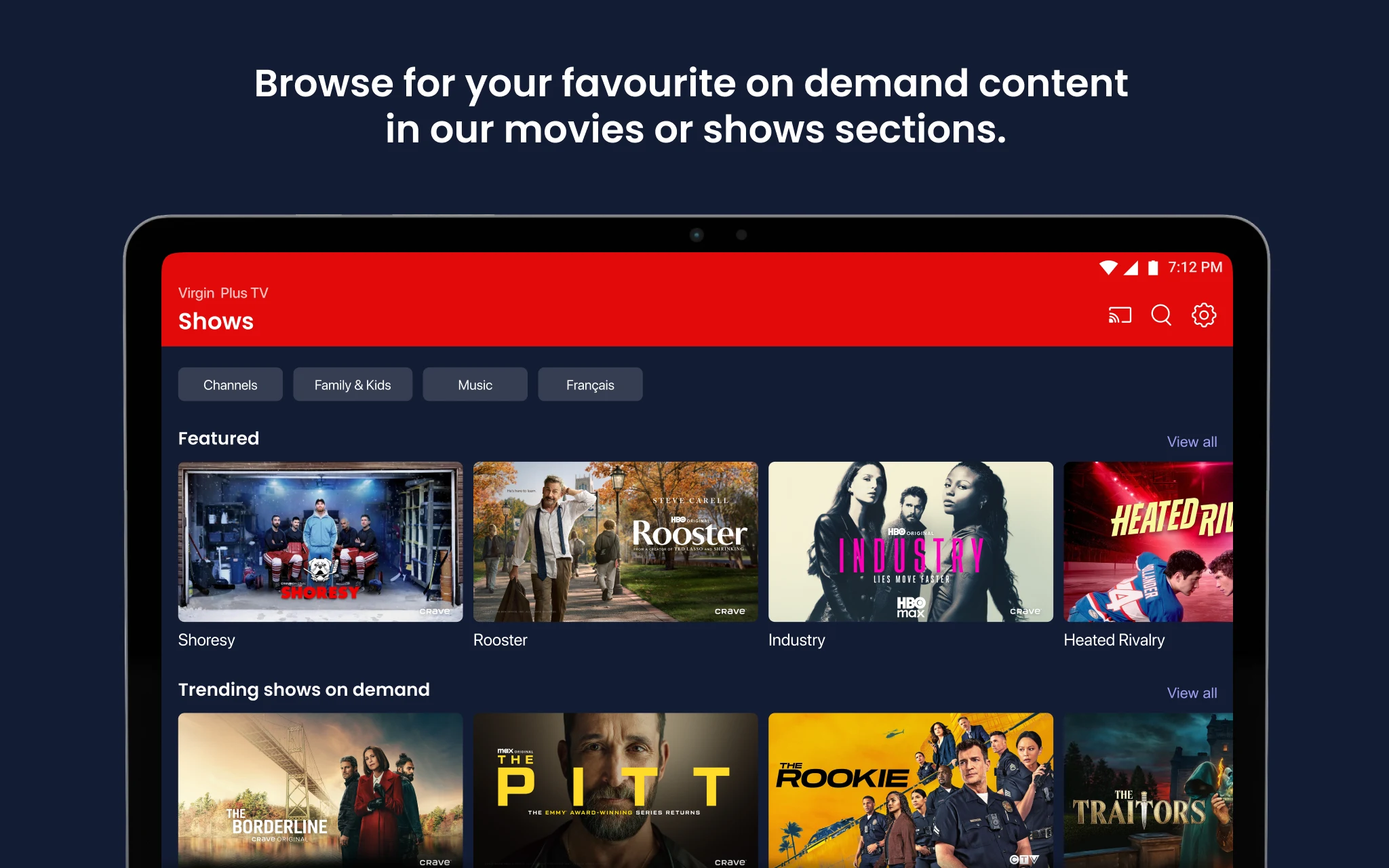 Virgin Plus TV screenshot